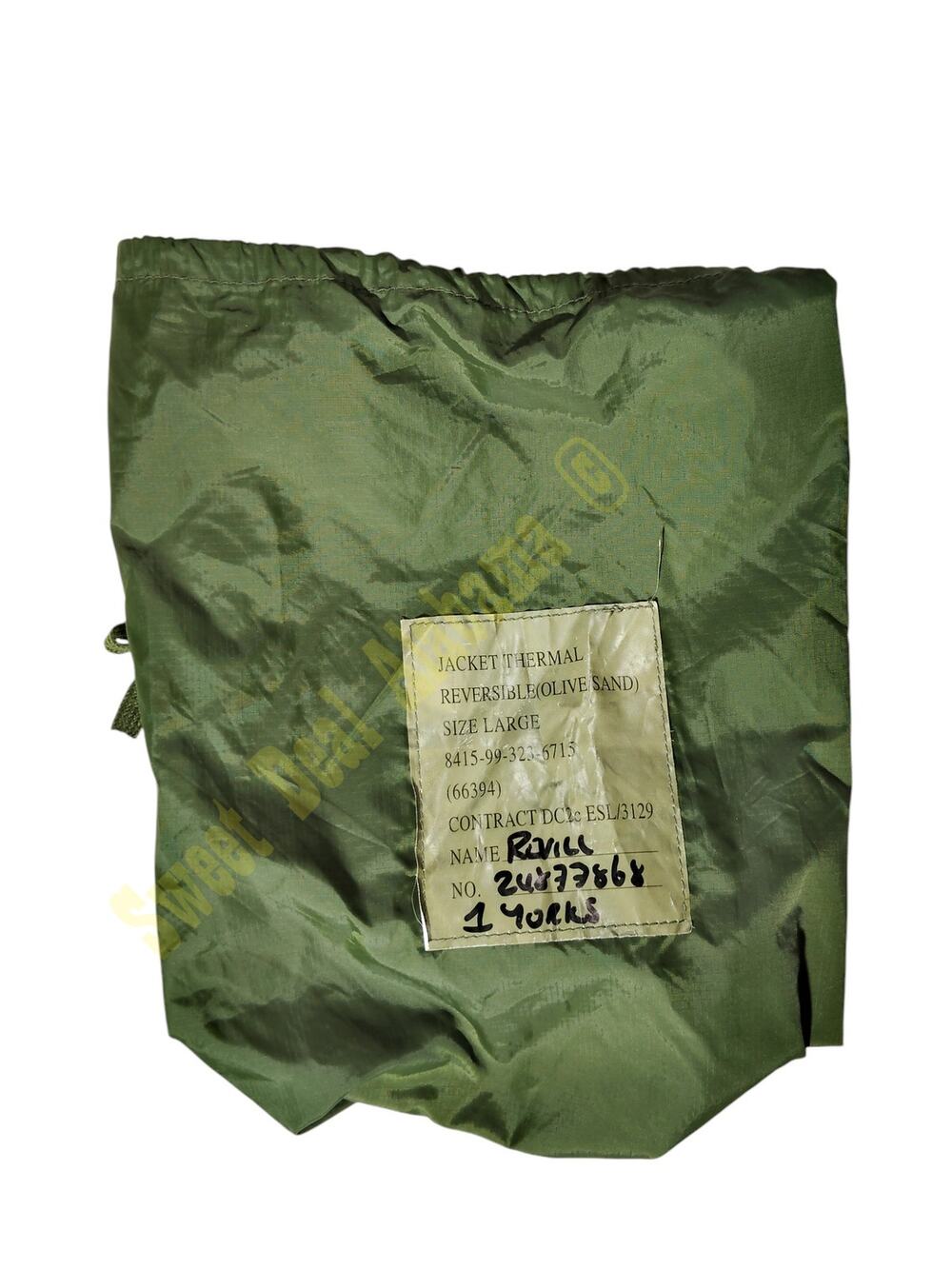 British Military - Bag used for Thermal Jacket, 12" x 5" x 4" (Bag Only), ODG